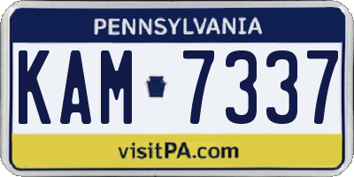 PA license plate KAM7337