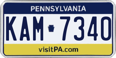 PA license plate KAM7340