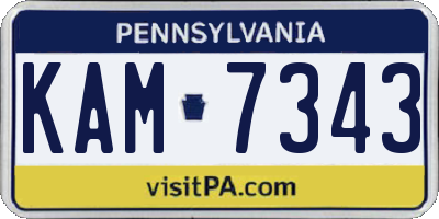 PA license plate KAM7343