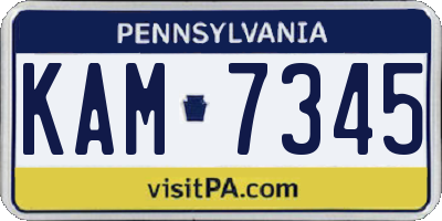 PA license plate KAM7345