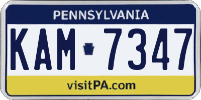 PA license plate KAM7347