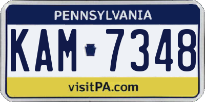 PA license plate KAM7348