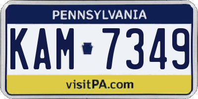 PA license plate KAM7349