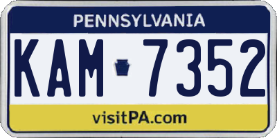PA license plate KAM7352
