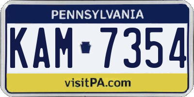 PA license plate KAM7354