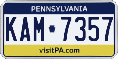 PA license plate KAM7357