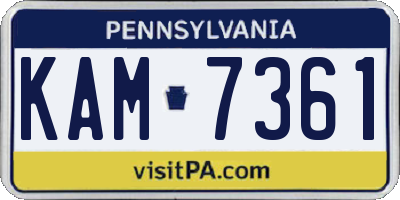 PA license plate KAM7361