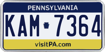 PA license plate KAM7364