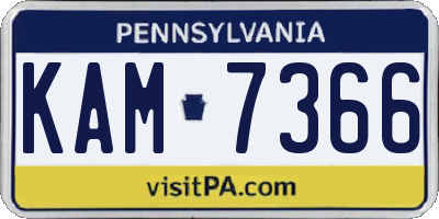 PA license plate KAM7366
