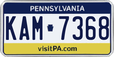 PA license plate KAM7368