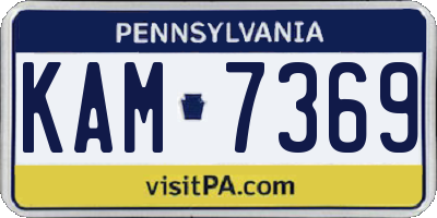 PA license plate KAM7369