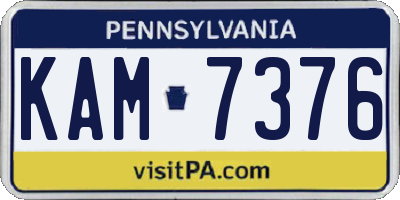 PA license plate KAM7376
