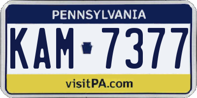 PA license plate KAM7377