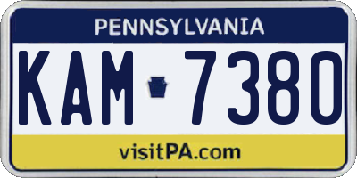 PA license plate KAM7380