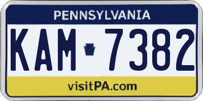 PA license plate KAM7382