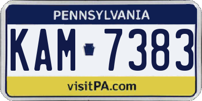 PA license plate KAM7383