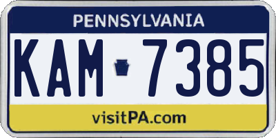 PA license plate KAM7385