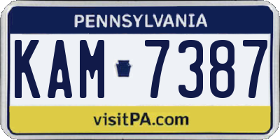 PA license plate KAM7387