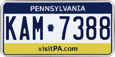PA license plate KAM7388