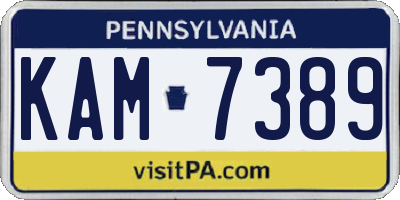 PA license plate KAM7389