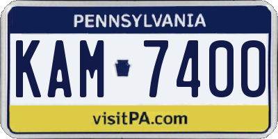 PA license plate KAM7400