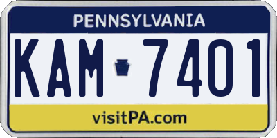 PA license plate KAM7401