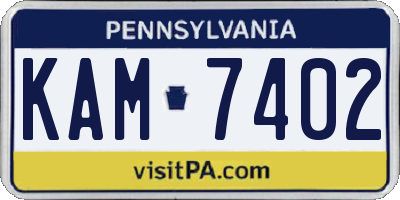 PA license plate KAM7402