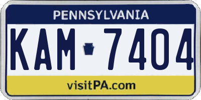 PA license plate KAM7404