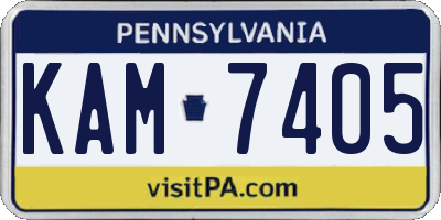 PA license plate KAM7405