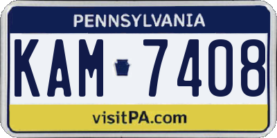 PA license plate KAM7408