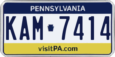 PA license plate KAM7414