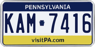 PA license plate KAM7416