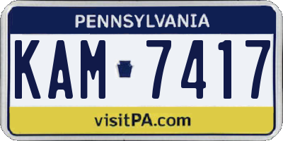 PA license plate KAM7417