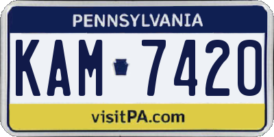 PA license plate KAM7420