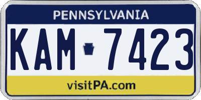 PA license plate KAM7423