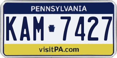 PA license plate KAM7427