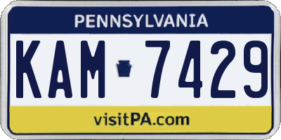 PA license plate KAM7429