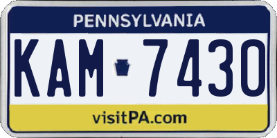 PA license plate KAM7430