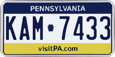 PA license plate KAM7433