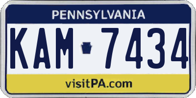 PA license plate KAM7434