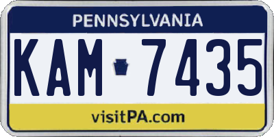 PA license plate KAM7435