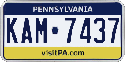PA license plate KAM7437