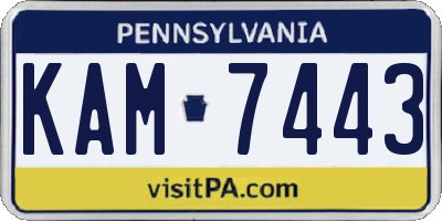 PA license plate KAM7443