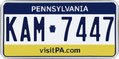 PA license plate KAM7447