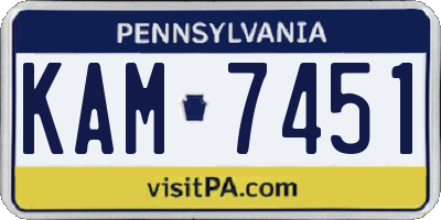 PA license plate KAM7451