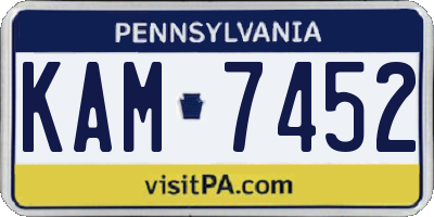 PA license plate KAM7452