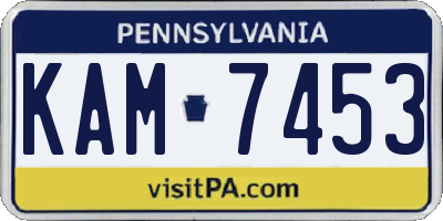 PA license plate KAM7453
