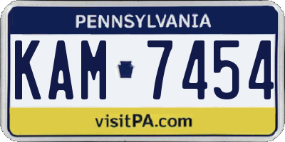 PA license plate KAM7454