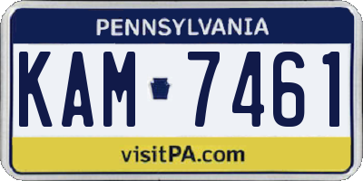 PA license plate KAM7461