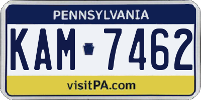 PA license plate KAM7462